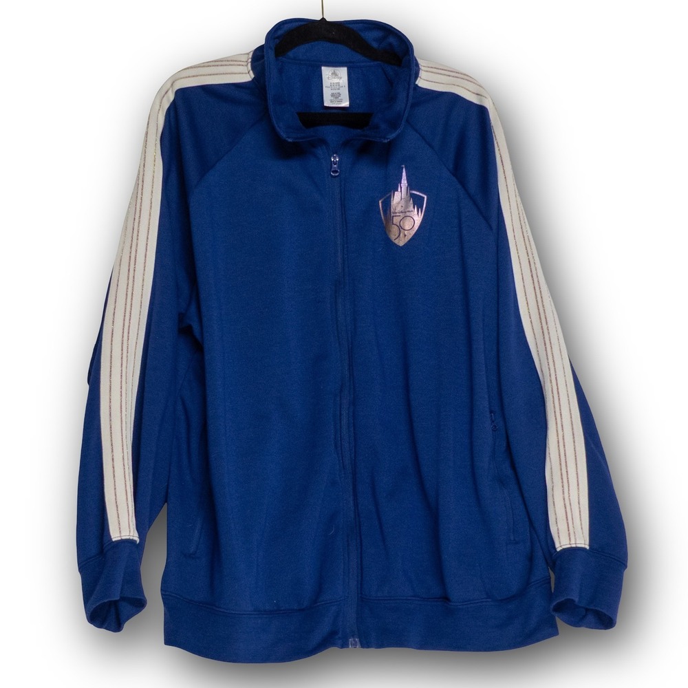 Disney Track Jacket Men XXL Blue Excellent 50th Anniversary Walt Disney World